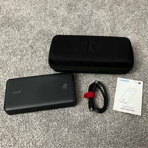 Anker Power Bank, USB-C to USB-C cable & carrying case